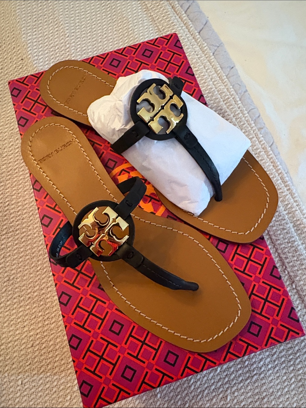 NIB Women's Tory Burch mini miller leather sandals